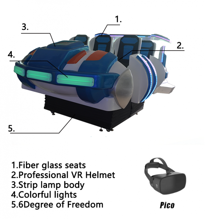 Gold Supplier Multi Seats 6 kursi 9d theatre + 6 kursi 9d vr mesin virtual reality