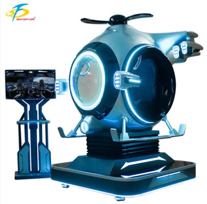 Mesin Wahana Helikopter Simulator Penerbangan VR 9D yang Dapat Disesuaikan | Fun Fighter oleh SKYFUN – 1 Pemain, 55+ Game, Joystick Thrustmaster, Headset DPVR, Penggunaan di Mal & Arkade