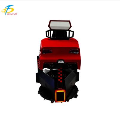 Mesin Arcade Mobil Balap Merah 3-Layar – Rotasi 360°, Umpan Balik Gaya, Audio 3D, Laju Penyegaran Tinggi, Simulator Mengemudi VR Imersif untuk FEC & Arcade