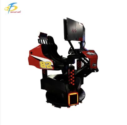 Mesin Arcade Mobil Balap Merah 3-Layar – Rotasi 360°, Umpan Balik Gaya, Audio 3D, Laju Penyegaran Tinggi, Simulator Mengemudi VR Imersif untuk FEC & Arcade