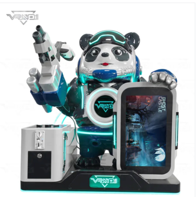 VR Panda Soldier ️ Mesin Penembakan VR Interaktif Mutakhir dengan 7 Game, Dispenser Mainan, Dukungan Multi Pembayaran & Desain Panda yang Dapat Dikustomisasi untuk Arcade
