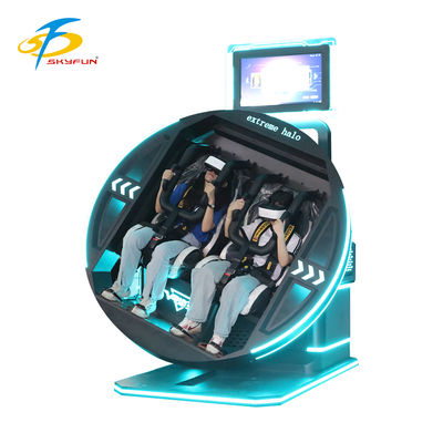 Simulator VR 360 Derajat Rotasi Elektrik Beragam Game Kursi Nyaman Desain Futuristik Headset Keamanan Ganda Fleksibel