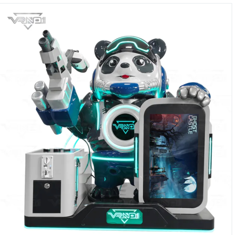 VR Panda Soldier ️ Mesin Penembakan VR Interaktif Mutakhir dengan 7 Game, Dispenser Mainan, Dukungan Multi Pembayaran & Desain Panda yang Dapat Dikustomisasi untuk Arcade