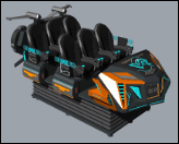 Fun Chariot 6 Seat VR Cinema Simulator∙ Multiplayer 9D Motion Ride dengan Crank Structure, Lampu LED Berwarna Berganda, 20+ Game Eksklusif & DPVR Glasses