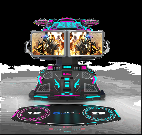 VR Peace Mission Platform Interaktif Dua Tahap. Pertempuran VR Terhubung, 100+ Game, Headset VR Resolusi Tinggi, Surround Sound, Monitor 42-Inch