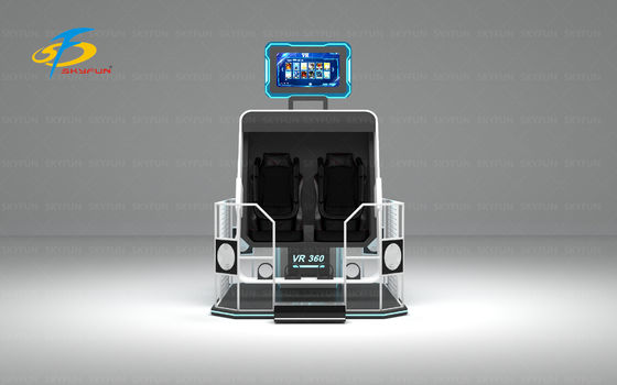 360 VR Simulator Double Player dengan 360° Rotating & Swinging Seats, Remote-Controlled Color Lighting, Deepoon VR Headsets, 42-Inch Monitor, 40 Film VR Termasuk Roller Coaster & Dinosaur Themes