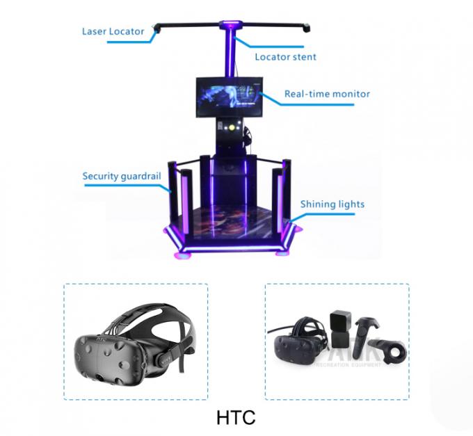 Hiburan High End Coin vr treadmill dengan htc vive + peralatan htc vive vr 3/5 pemain virtual