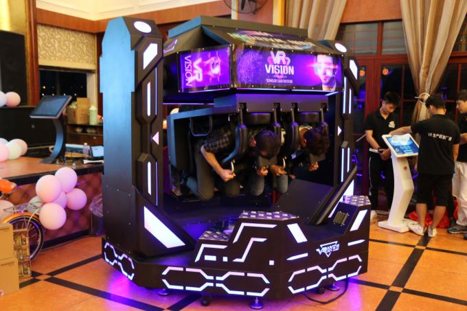 Kabin Kuat 9D VR Cinema + Virtual Reality Simulator Untuk 2 Kursi 1080 Derajat Rotasi